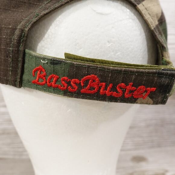 Bass Buster Hat Cap Strap Back Camouflage Embroidered Fishing Outdoors Mens - Picture 6 of 9